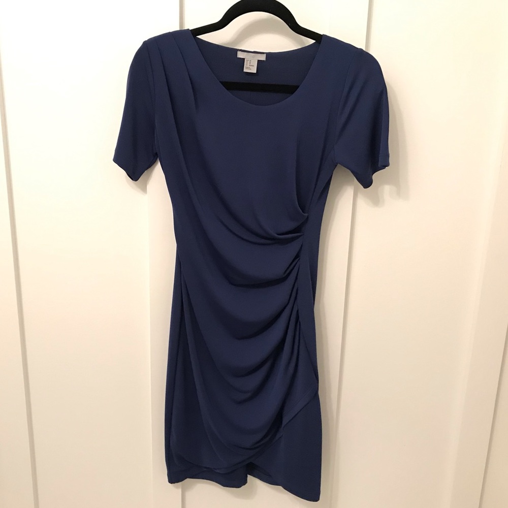 Blue ruched dress